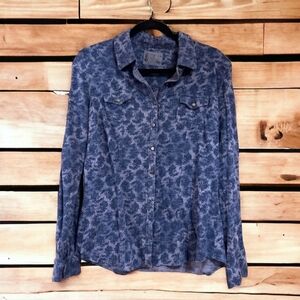 Ruff Hewn Blue Cotton Button Up Shirt